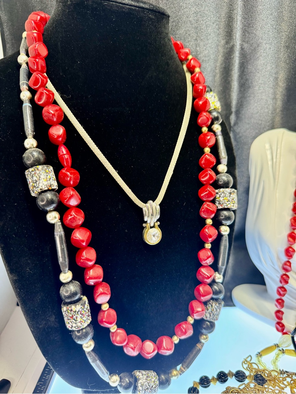Variety of Necklaces- Black, Red, Gold, Silver and White!